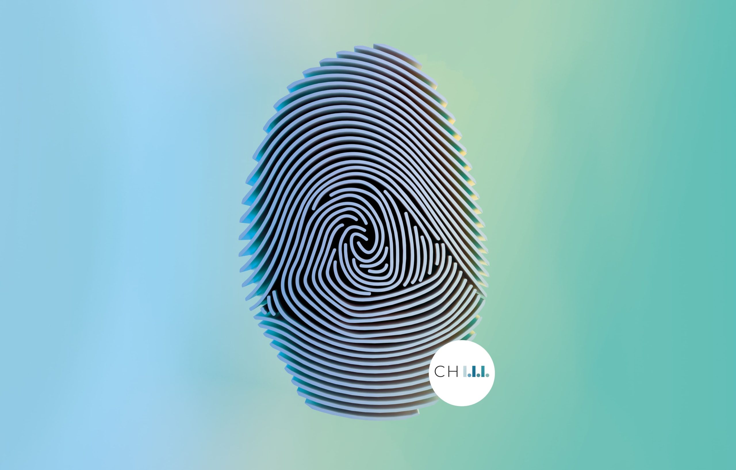 Abstract fingerprint visualization representing digital identity, AI governance, data intelligence and technology-driven innovation in modern business environments.
